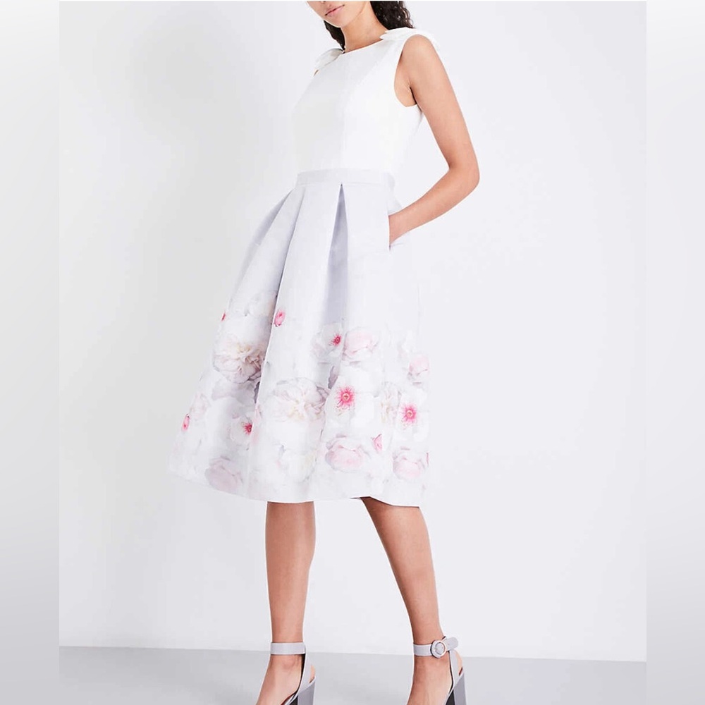 Ted Baker Floral Bow Shoulder
Midi Dress NWT Size 4